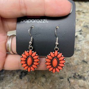 Orange Oval Earrings